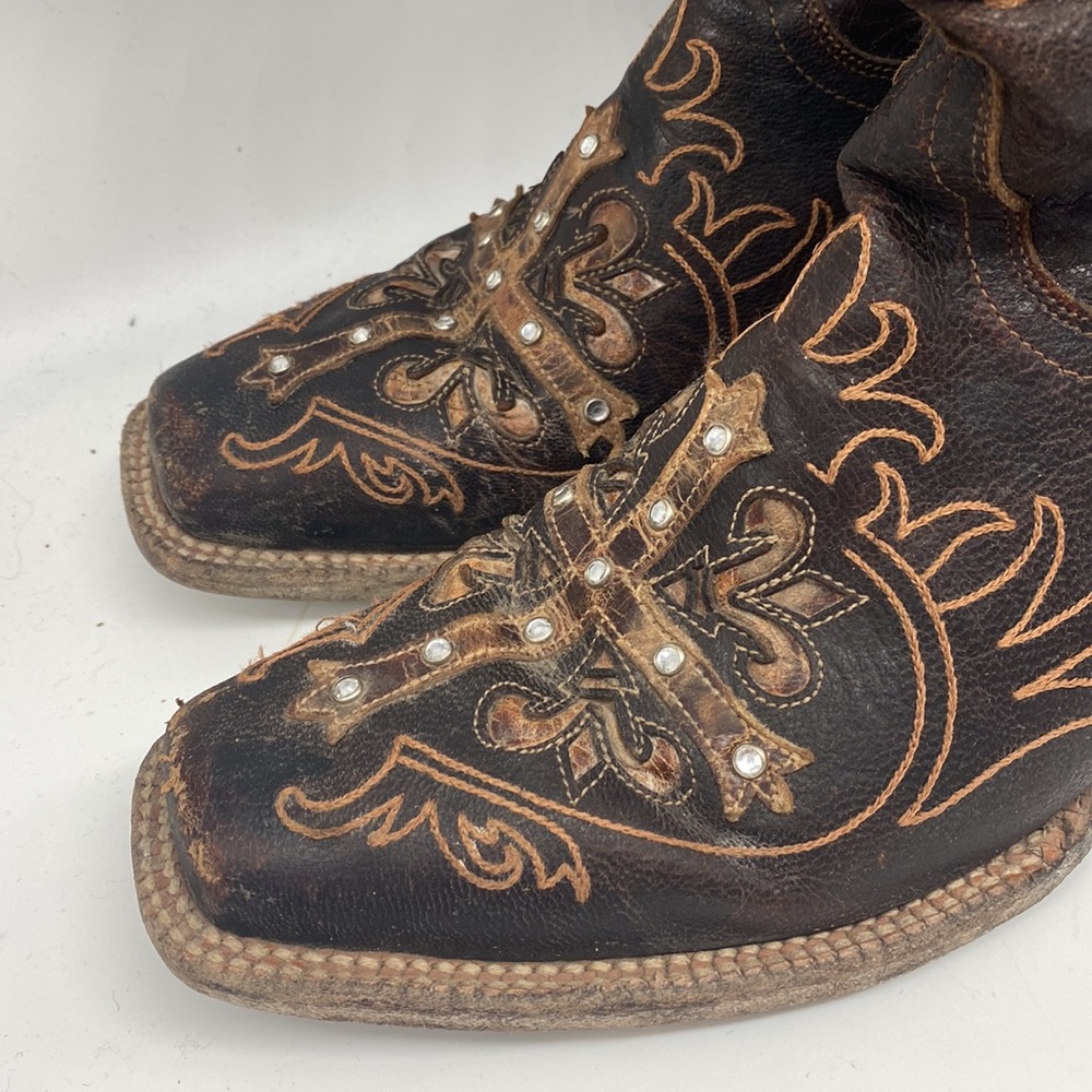 Cavendars Bling Cross Western Cowboy Boots Size 10B - Picture 5 of 10